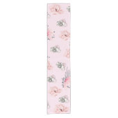 美しいフローラ水色バラ ショートテーブルランナー (正面)