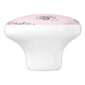 美しいフローラ水色バラ セラミックノブ (側面)