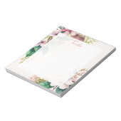 美しいフローラ水色自然 ノートパッド (回転)