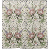 美しいフローラ水色 シャワーカーテン (正面)