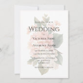 美しいフローラ牡丹エレガントな結婚式 招待状 (正面)