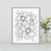 美しいフローラ着色ページスクラップブック紙 (スタンド正面)