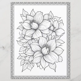 美しいフローラ着色ページスクラップブック紙