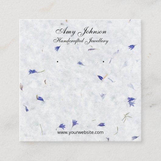 美しいフローラ紙イヤリングディスプレイカード スクエア名刺 (正面)