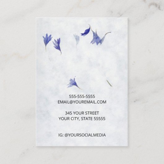 美しいフローラ紙イヤリングディスプレイカード 名刺 (裏面)