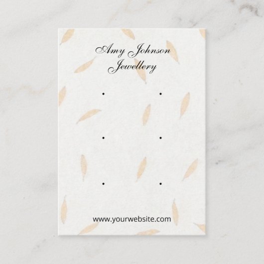 美しいフローラ紙イヤリングディスプレイカード 名刺 (正面)