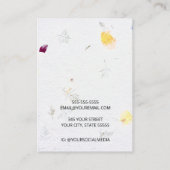 美しいフローラ紙イヤリングディスプレイカード 名刺 (裏面)