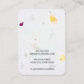 美しいフローラ紙イヤリングディスプレイカード 名刺 (裏面)