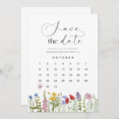 美しいフローラ結婚のカレンダー セーブザデート (正面/裏面)