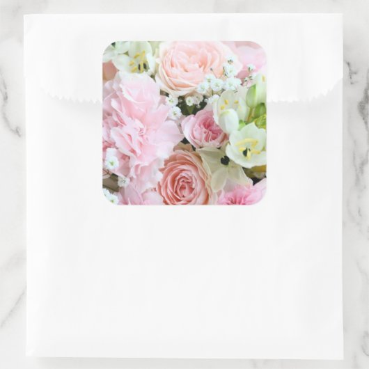 美しいフローラ結婚のステッカーと封筒シール スクエアシール (バッグ)