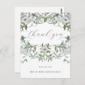 美しいフローラ結婚の感謝 ポストカード (正面/裏面)