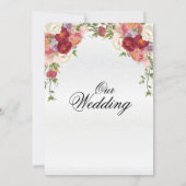 美しいフローラ結婚の 招待状 (裏面)