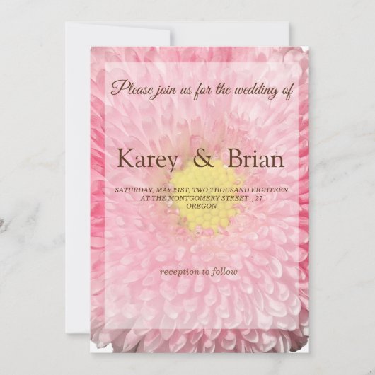 美しいフローラ結婚カード 招待状 (正面)