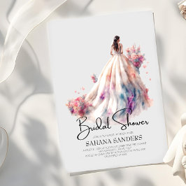 美しいフローラ結婚ズドレスブライダルシャワー 招待状