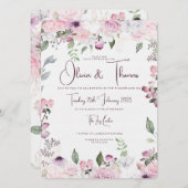 美しいフローラ結婚式招待状 招待状 (正面/裏面)