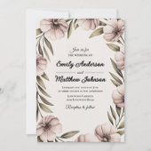 美しいフローラ結婚式招待状 招待状 (正面)