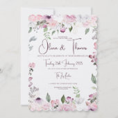美しいフローラ結婚式招待状 招待状 (正面)