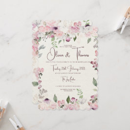 美しいフローラ結婚式招待状 招待状