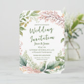 美しいフローラ結婚式招待状 招待状 (スタンド正面)