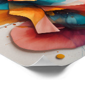 美しいフローラ絵を描水(浮き) ポスター (角)