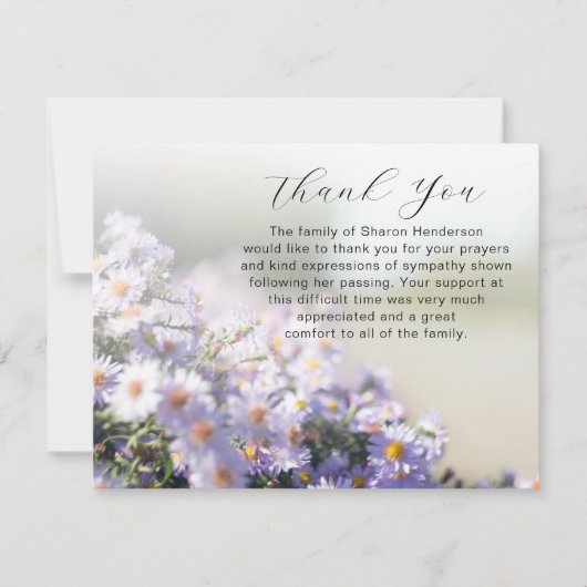 美しいフローラ葬儀サンキューノートカード サンキューカード (正面)