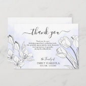 美しいフローラ葬感謝していカード サンキューカード (正面/裏面)
