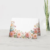 美しいフローラ装飾ハッピーイースター娘 カード (裏面)