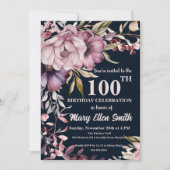 美しいフローラ誕生祝い招待状 招待状 (正面)