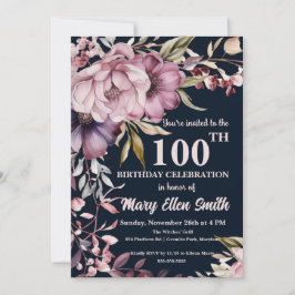 美しいフローラ誕生祝い招待状 招待状