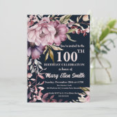 美しいフローラ誕生祝い招待状 招待状 (スタンド正面)