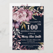 美しいフローラ誕生祝い招待状 招待状 (正面/裏面)