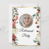 美しいフローラ退職パーティの招待状 招待状 (裏面)