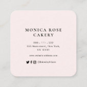 美しいフローラ金ゴールドと黒いカスタムケーキ屋 スクエア名刺 (裏面)