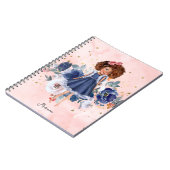 美しいフローラ金ゴールドグリッターガールデイリー日記 ノートブック (左側)