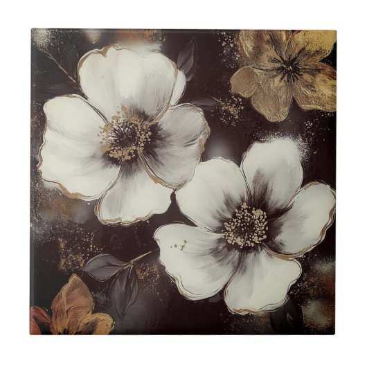 美しいフローラ金ゴールドホームタイル タイル (正面)