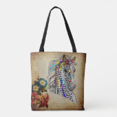 美しいフローラ馬乗りトートバッグ トートバッグ (裏面)