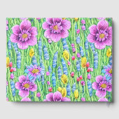 美しいフローラ鮮やか水彩紫色の緑 ゲストブック (裏面)