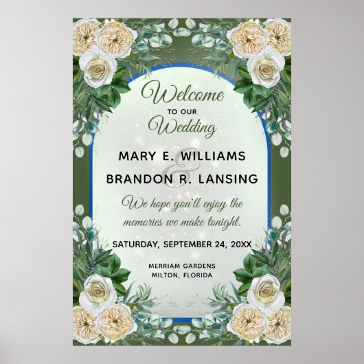 美しいフローラ24"x36"ウェルカムポスター（緑） ポスター (正面)