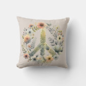 美しいフローラ70sレトロ平和サイン クッション (正面)