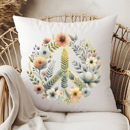 美しいフローラ70sレトロ平和サイン クッション