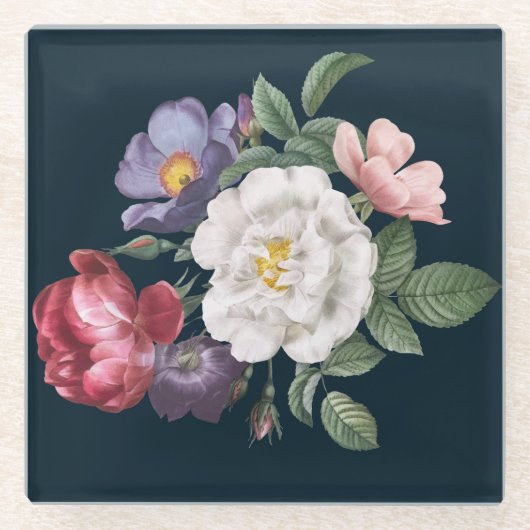 美しいフローラ ガラスコースター (正面)