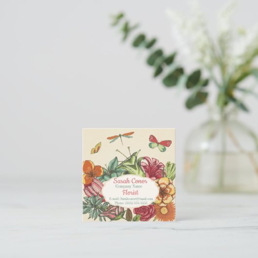 美しいフローラ スクエア名刺 (スタンド正面)