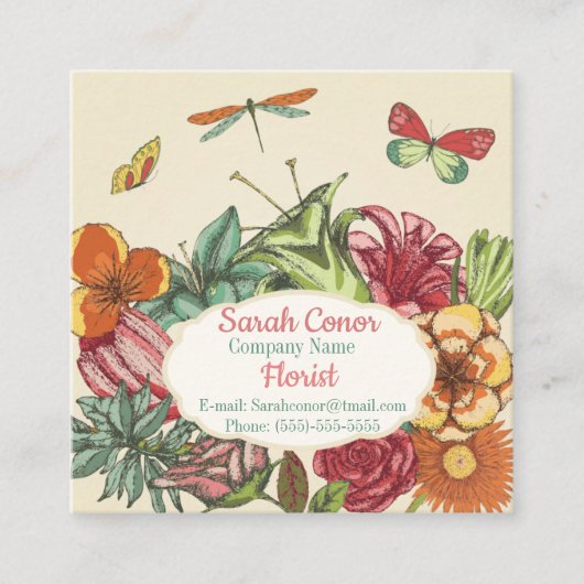 美しいフローラ スクエア名刺 (正面)
