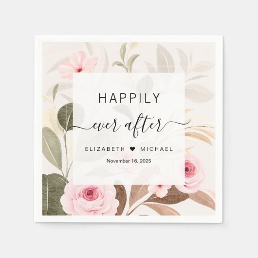 美しいフローラ スタンダードカクテルナプキン (正面)