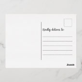 美しいフローラ&バタフライバレンタインデー 箔シーズンポストカード (裏面)