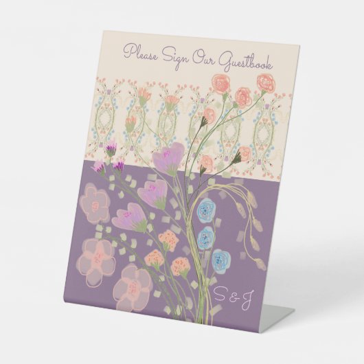 美しいフローラ パターン（の模様が）ある 台座サイン (正面)