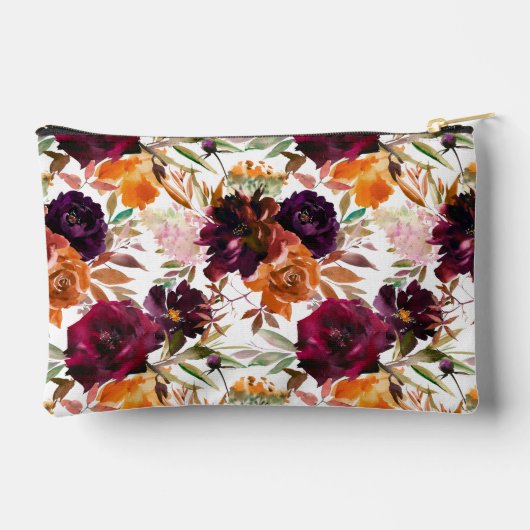美しいフローラ パーソナライズされた アクセサリーポーチ (裏面)