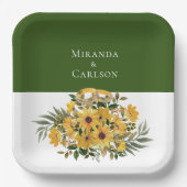 美しいフローラ(リングや輪結婚付) ペーパープレート (正面)