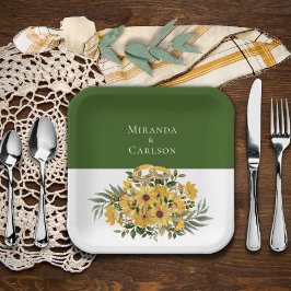 美しいフローラ(リングや輪結婚付) ペーパープレート