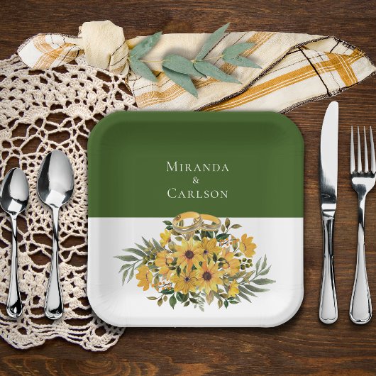 美しいフローラ(リングや輪結婚付) ペーパープレート